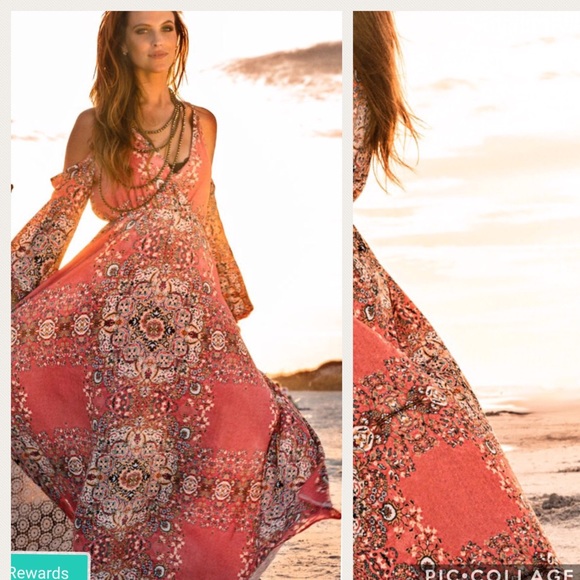 CLOSING CLOSET PERSIAN COLD SHOULDER MAXI DRESS - Picture 4 of 7